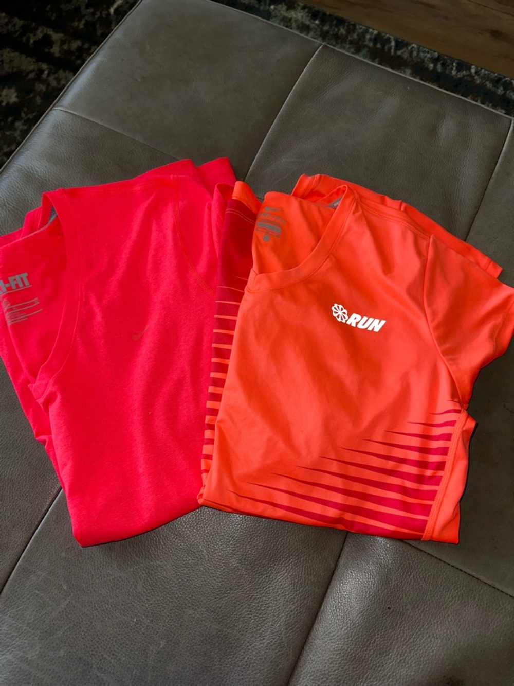 Bundle / set of TWO 2 Nike Workout Tees XL performance athletic run Dri-Fit